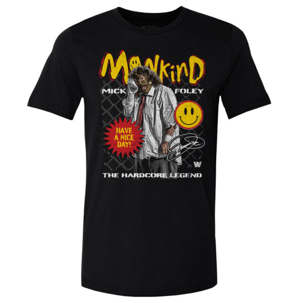 Men's 500 Level  Black Mick Foley Mankind Have A Nice Day T-Shirt