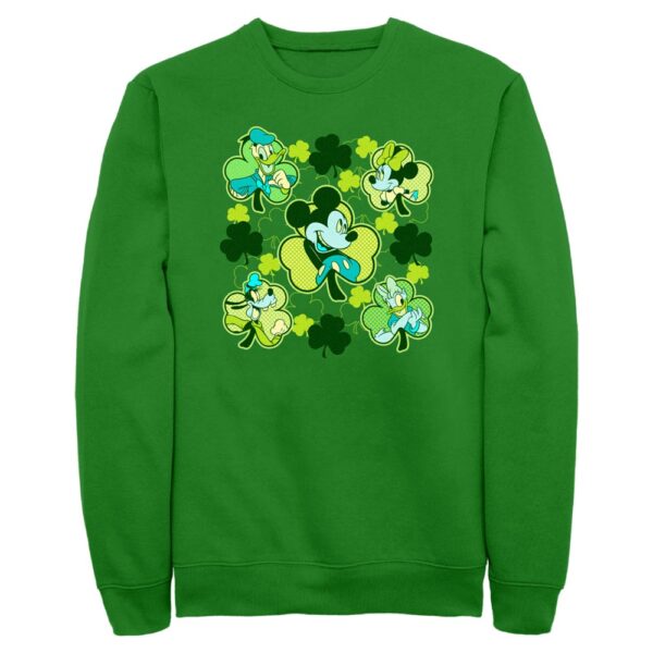 Men's Mad Engine Kelly Green Mickey & Friends Clovers St. Paddy's Day Graphic Fleece Sweatshirt