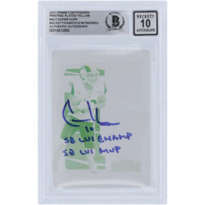 Cooper Kupp Los Angeles Rams Autographed 2021 Panini Contenders Yellow Printing Plate #55 #1/1 Beckett Fanatics Witnessed Authenticated 10 Card with Multiple Inscriptions