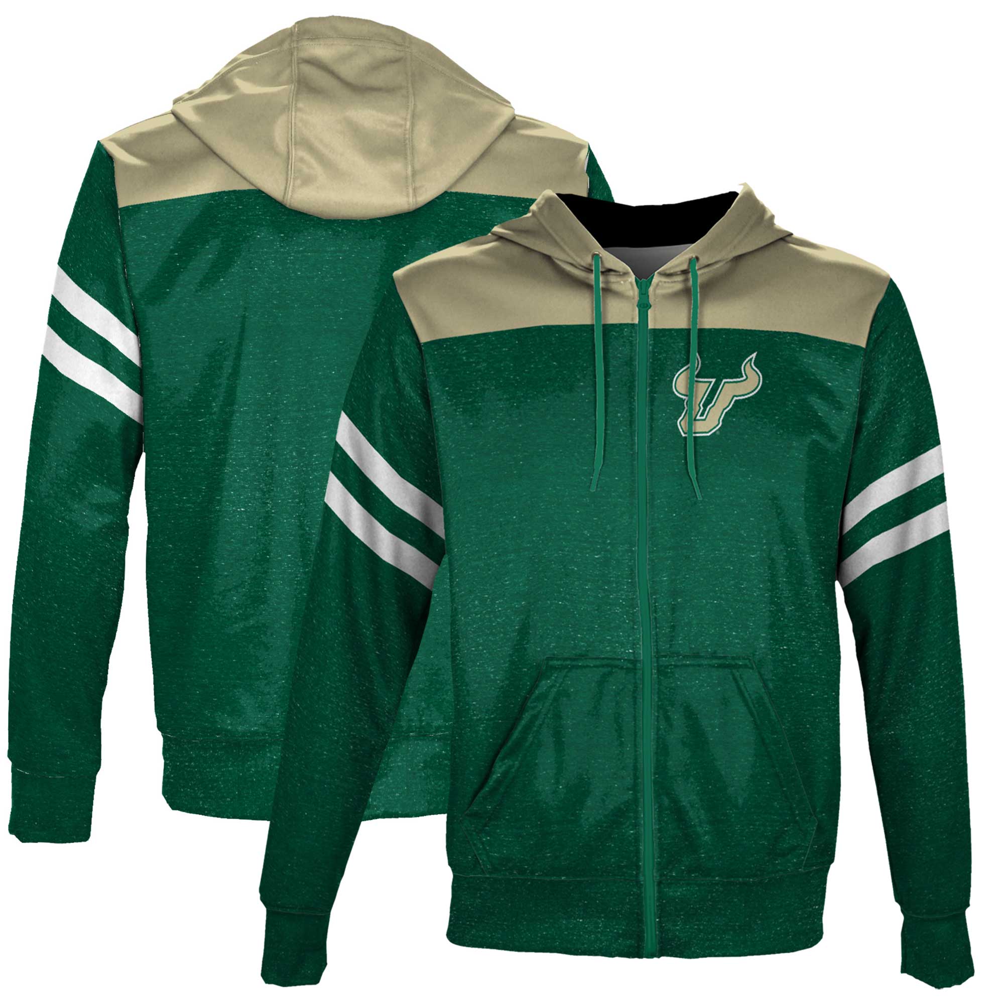 Men's ProSphere Green South Florida Bulls Game Day Full-Zip Hoodie - Image 2