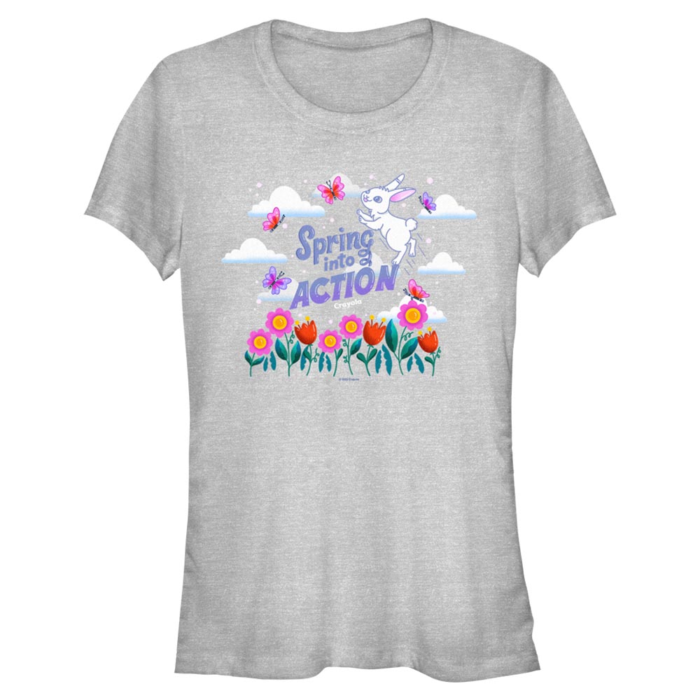 Women's Mad Engine Heather Gray Crayola Spring into Action Graphic T-Shirt