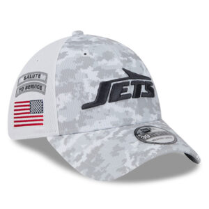 Men's New Era  White New York Jets 2024 Salute To Service Digital Camo 39THIRTY Flex Hat