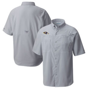 Men's Columbia Gray Baltimore Ravens Tamiami Omni-Shade Button-Down Shirt
