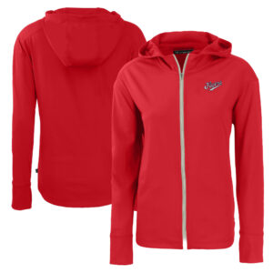 Women's Cutter & Buck  Red Dayton Flyers Vault Daybreak Eco Recycled Full-Zip Hoodie