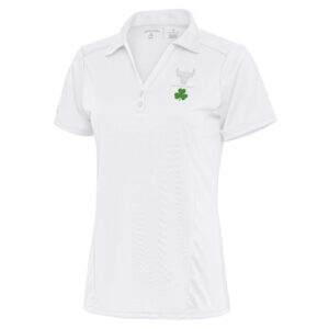 Women's Antigua  White Chicago Bulls Shamrock Tribute Polo