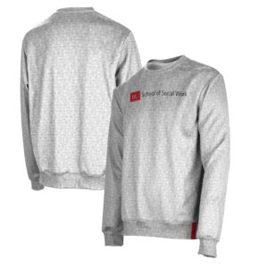 Men's ProSphere Heather Gray Boston University School of Social Work Crewneck Pullover Sweatshirt