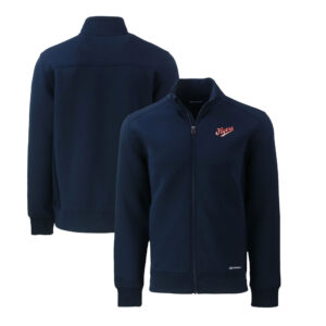 Men's Cutter & Buck Navy Dayton Flyers Big & Tall Roam Eco Recycled Full-Zip Jacket