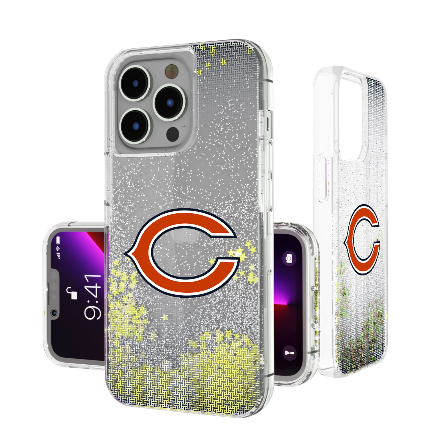 Chicago Bears Linen Logo iPhone Glitter Case