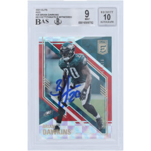 Brian Dawkins Philadelphia Eagles Autographed 2021 Panini Elite Red #29 #/399 Beckett Fanatics Witnessed Authenticated 9/10 Card