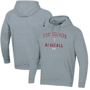 Men's Under Armour  Gray Texas Southern Tigers All Day Arch Fleece Baseball Raglan Pullover Hoodie