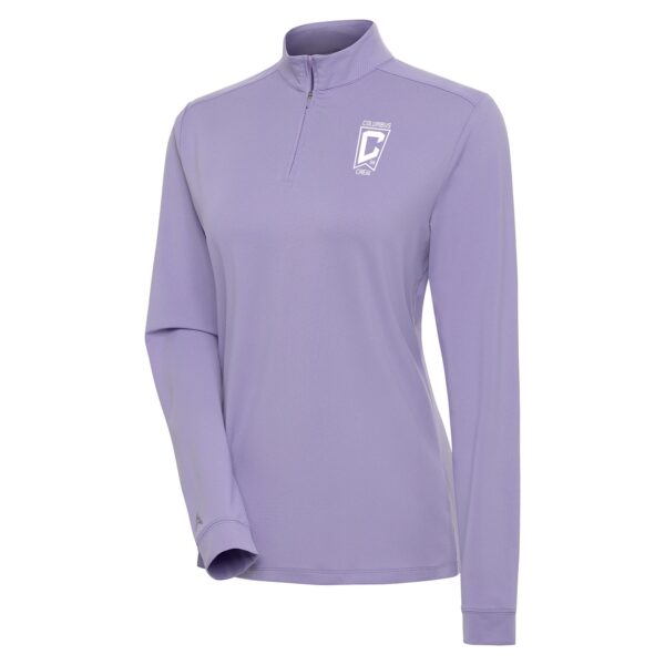 Women's Antigua Purple Columbus Crew Finish Quarter-Zip Jacket