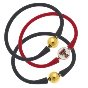 Women's Texas Tech Red Raiders Three-Pack Enamel Silicone Bali Bracelets