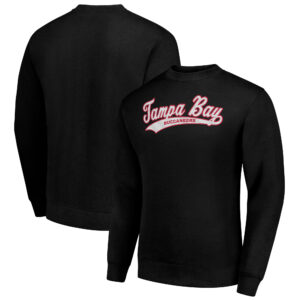 Men's Starter Black Tampa Bay Buccaneers Tailsweep Team Graphic Tri-Blend Fleece Pullover Sweatshirt