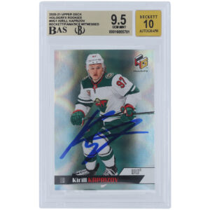 Kirill Kaprizov Minnesota Wild Autographed 2020-21 Upper Deck HoloGrFX #HG-1 Beckett Fanatics Witnessed Authenticated 9.5/10 Rookie Card