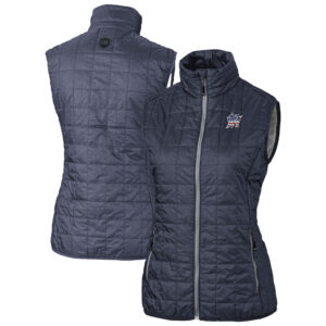 Women's Cutter & Buck Anthracite Miami Marlins Americana Rainier PrimaLoft Eco Insulated Full-Zip Puffer Vest