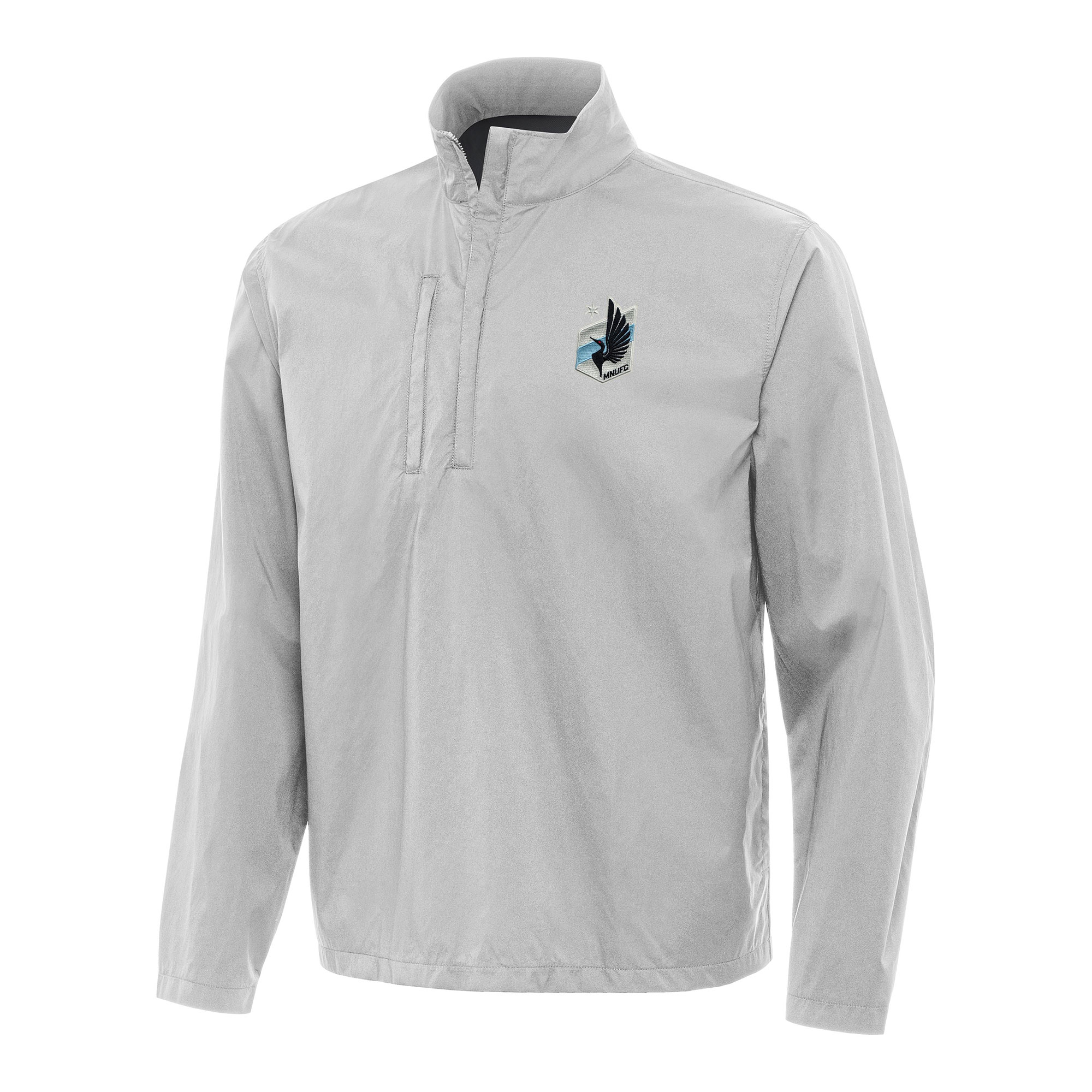 Men's Antigua Gray Minnesota United FC Brisk Quarter-Zip Jacket