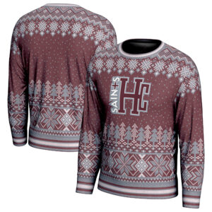 Men's ProSphere Maroon Holy Cross Saints Winter Holiday 1.0 Pullover Sweatshirt