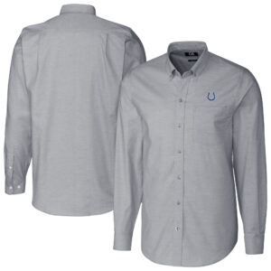 Men's Cutter & Buck Charcoal Indianapolis Colts Stretch Oxford Big & Tall Long Sleeve Dress Shirt