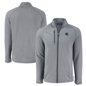 Men's Cutter & Buck  Heather Gray Baltimore Ravens Peshastin Eco Fleece Recycled Raglan Tri-Blend Full-Zip Jacket