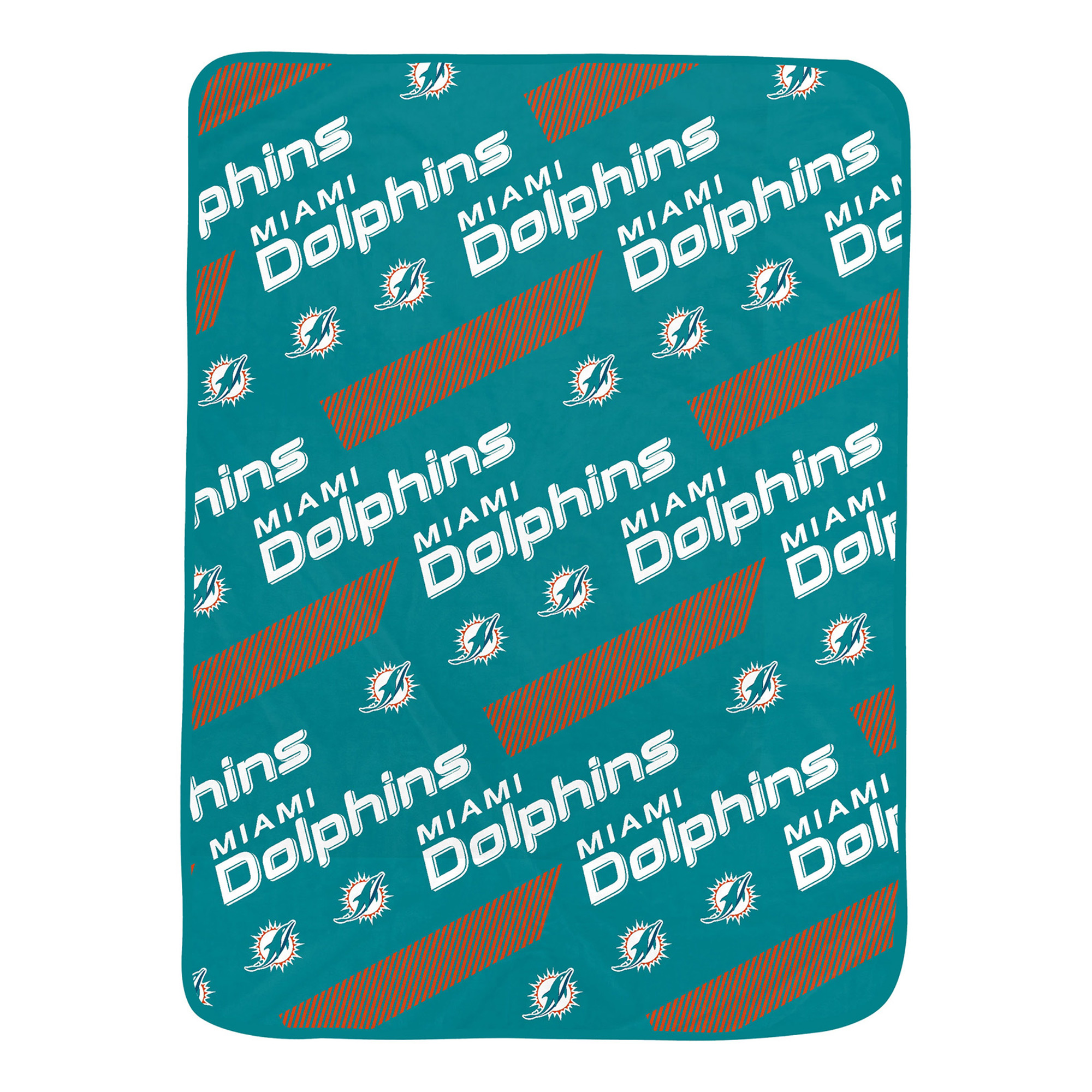 Pegasus Miami Dolphins 60" x 72" Slanted Half-Stripe Wordmark Ultra Soft Blanket