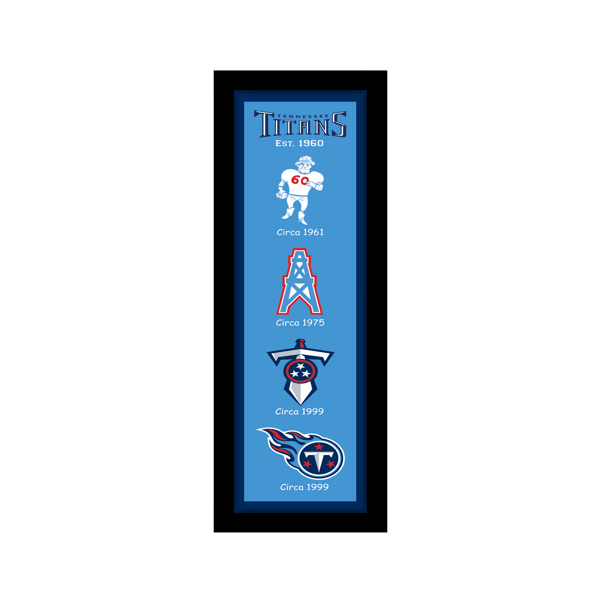 Tennessee Titans 8" x 26" Team Logo Heritage Framed Wall Art
