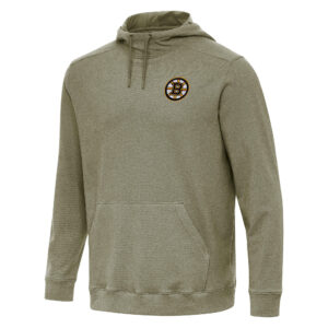 Men's Antigua Olive Boston Bruins Cloud Pullover Hoodie
