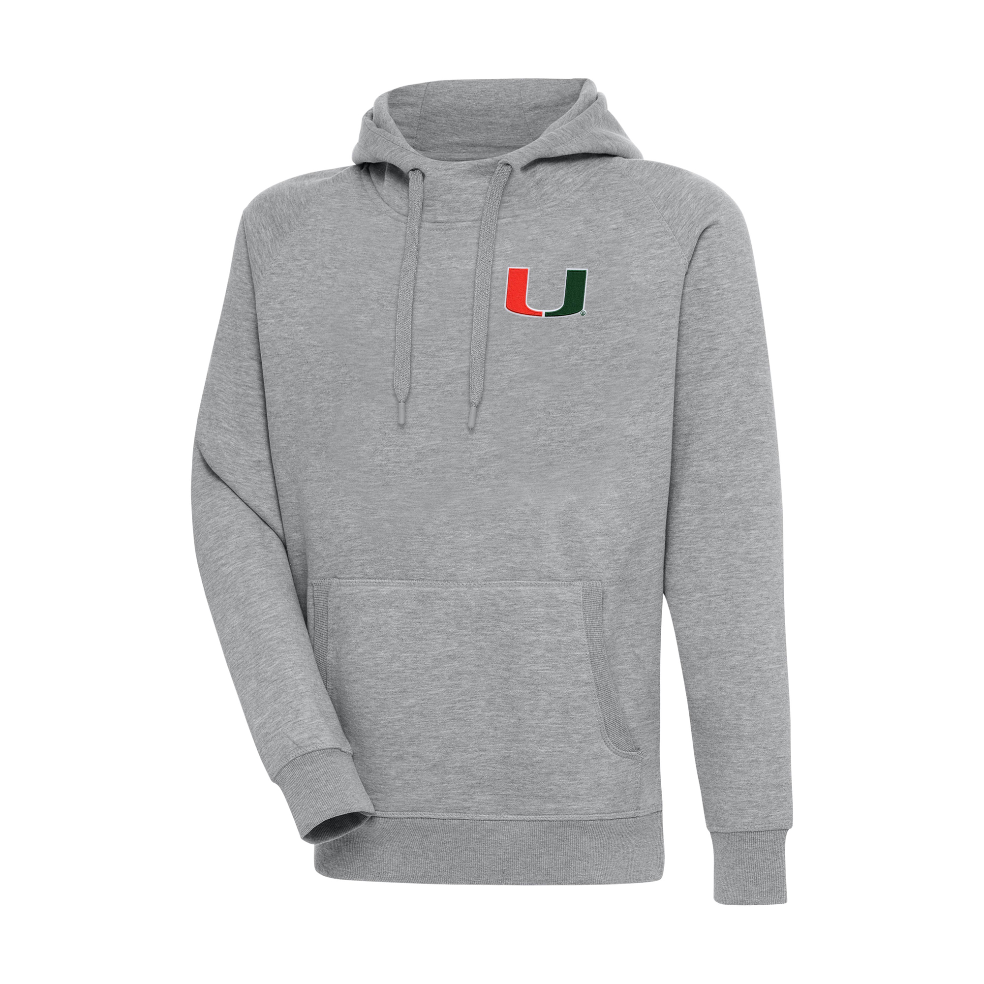 Men's Antigua Heather Gray Miami Hurricanes Big & Tall Victory Pullover Hoodie