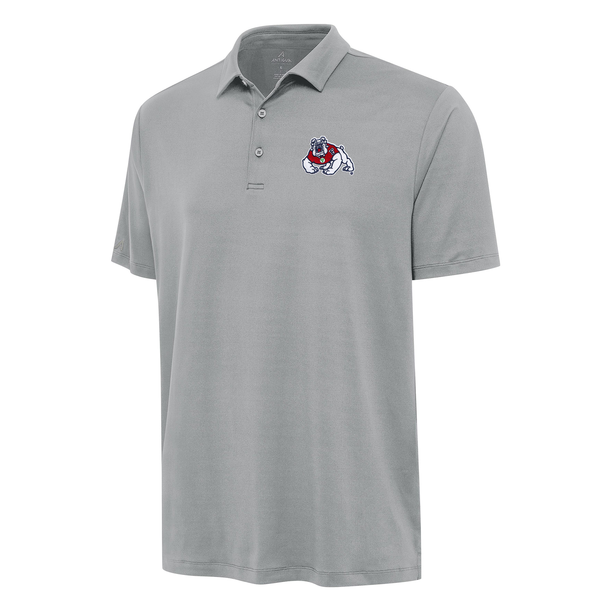 Men's Antigua Gray Fresno State Bulldogs Reprocess Polo