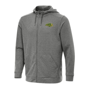Men's Antigua Heather Charcoal NDSU Bison Effortless Full-Zip Hoodie Jacket