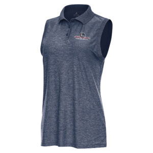 Women's Antigua  Heather Navy Gonzaga Bulldogs Recap Sleeveless Polo