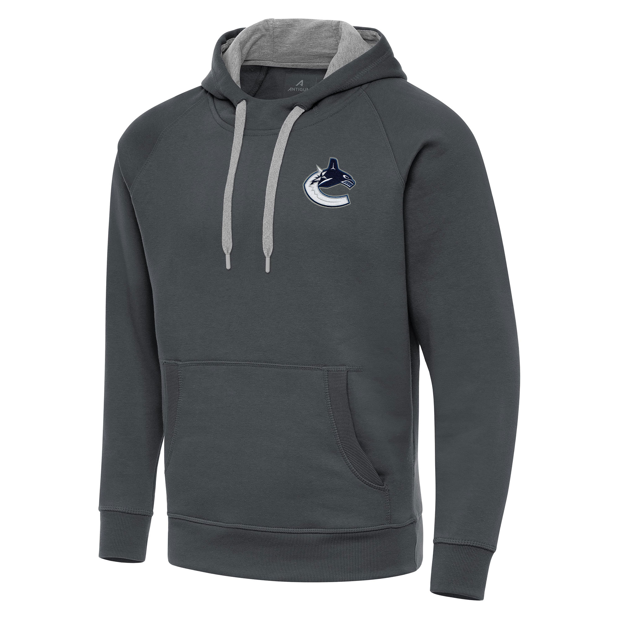 Men's Antigua Charcoal Vancouver Canucks Big & Tall Victory Pullover Hoodie