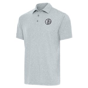Men's Antigua  Heather Gray Brooklyn Nets Big & Tall Par 3 Polo