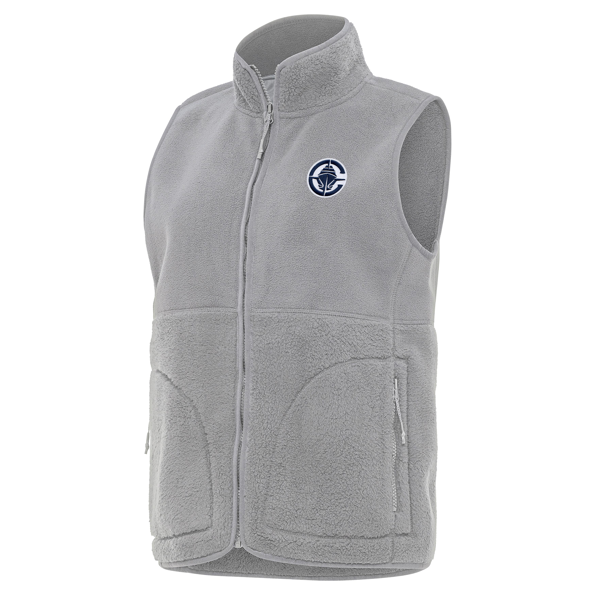 Women's Antigua Gray LA Clippers Nostalgic Full-Zip Vest
