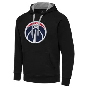 Men's Antigua Black Washington Wizards Big & Tall Victory Raglan Pullover Hoodie