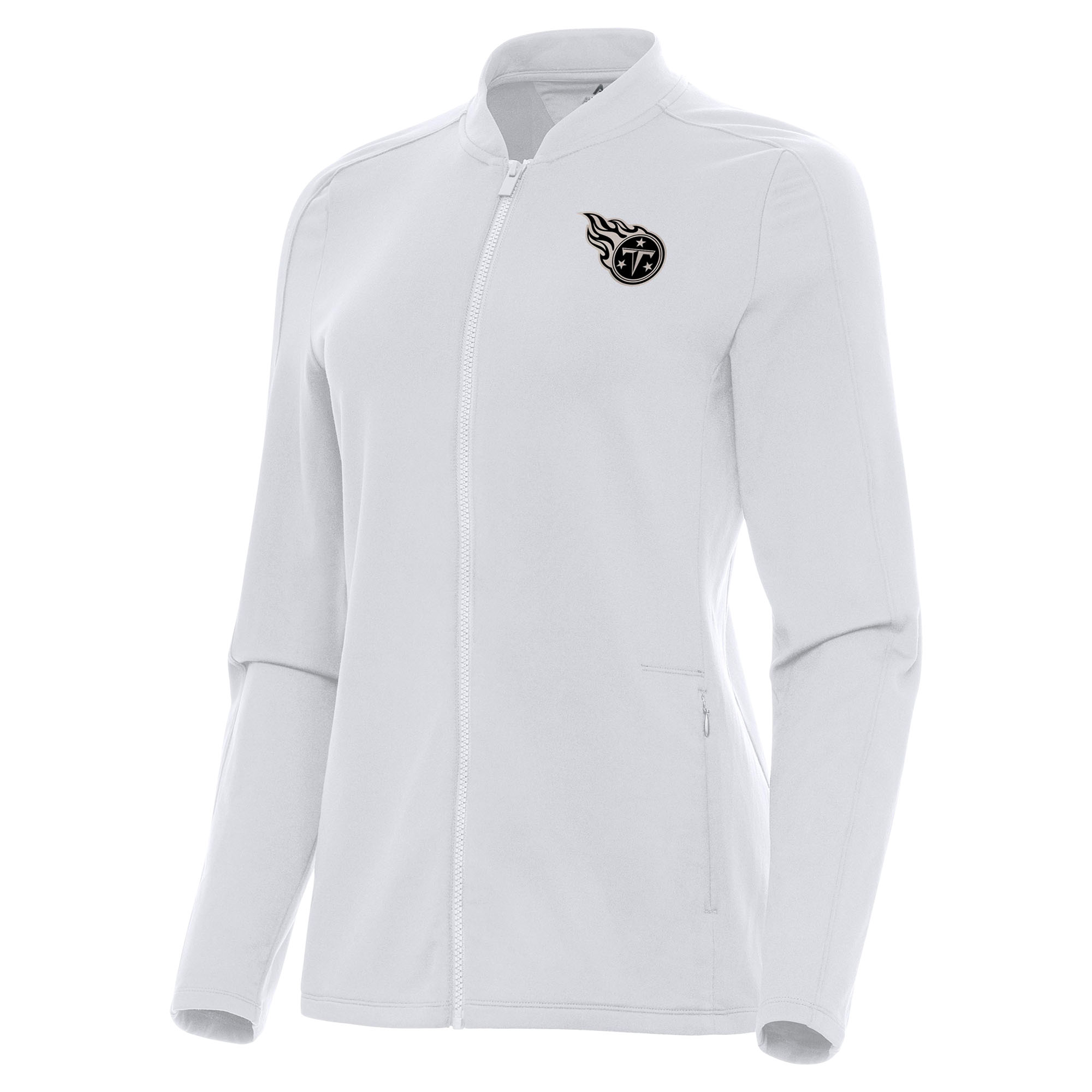 Women's Antigua White Tennessee Titans Continual Full-Zip Jacket