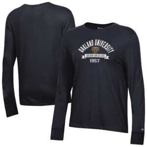 Women's Champion  Black Oakland Golden Grizzlies Core Long Sleeve T-Shirt