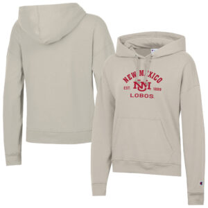 Women's Champion  Oatmeal New Mexico Lobos Powerblend Fleece Pullover Hoodie