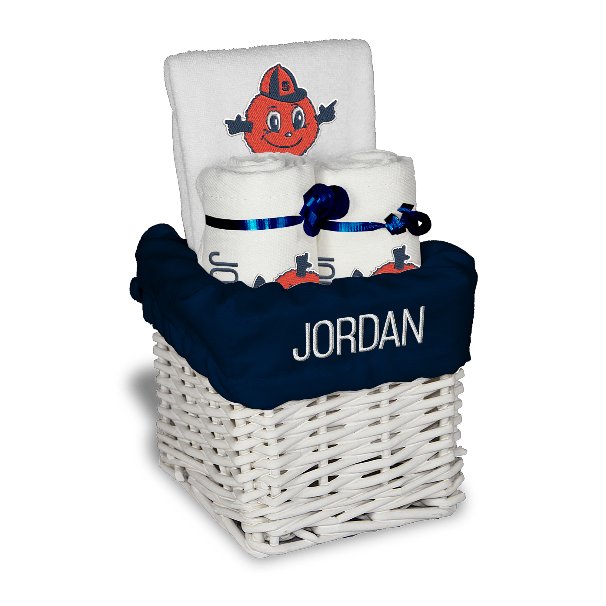 White Chad & Jake Syracuse Orange Team Personalized Small Gift Basket