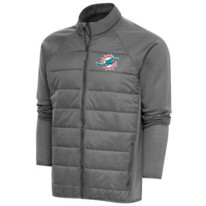 Men's Antigua  Steel Miami Dolphins Altitude Full-Zip Jacket