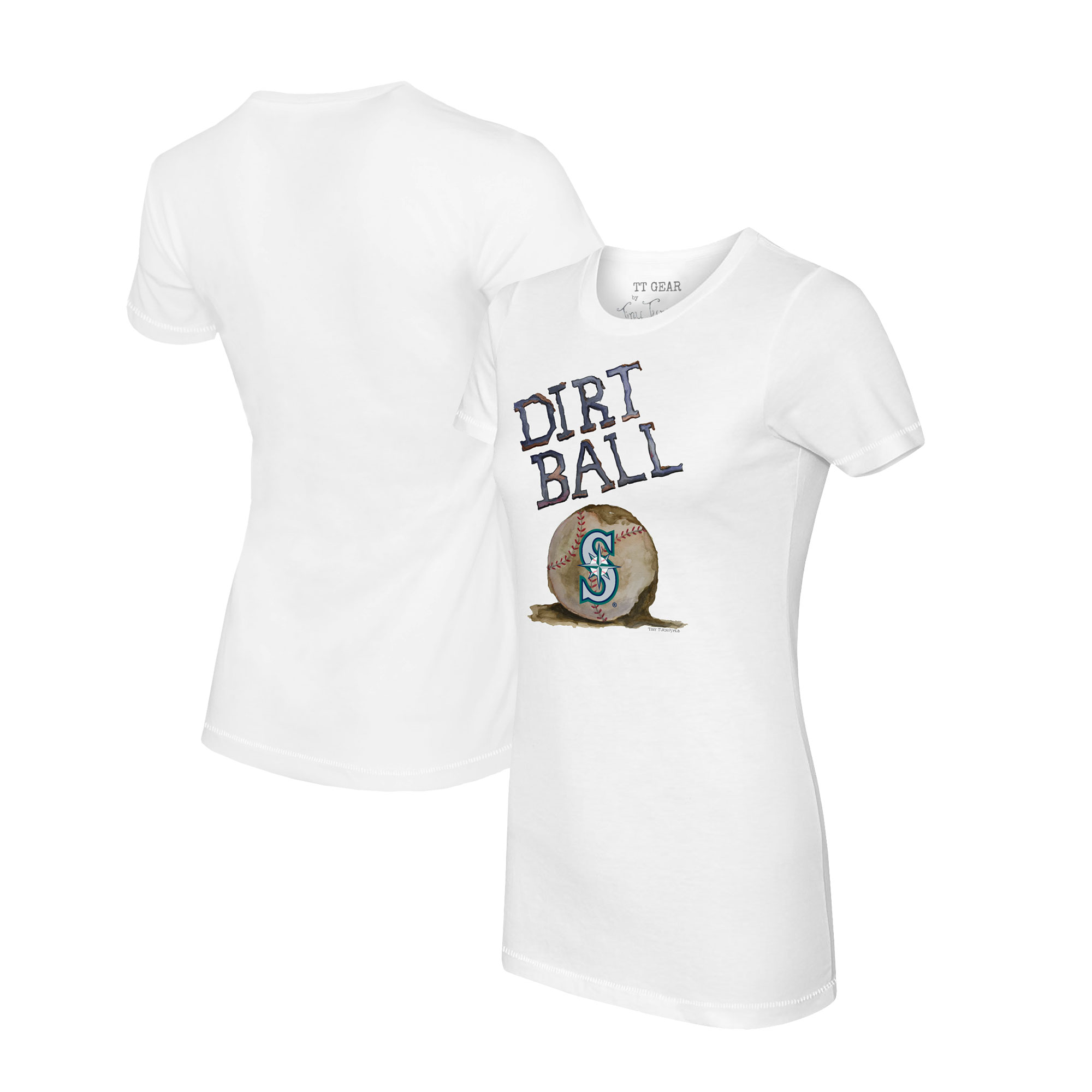 Women's Tiny Turnip White Seattle Mariners Dirt Ball T-Shirt