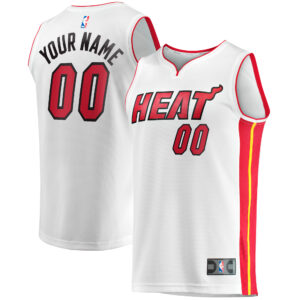 Men's Fanatics White Miami Heat Fast Break Custom Replica Jersey - Association Edition