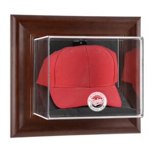 Minnesota Twins Brown Framed Wall-Mounted Logo Cap Case