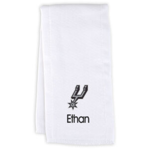 Infant White San Antonio Spurs Personalized Burp Cloth