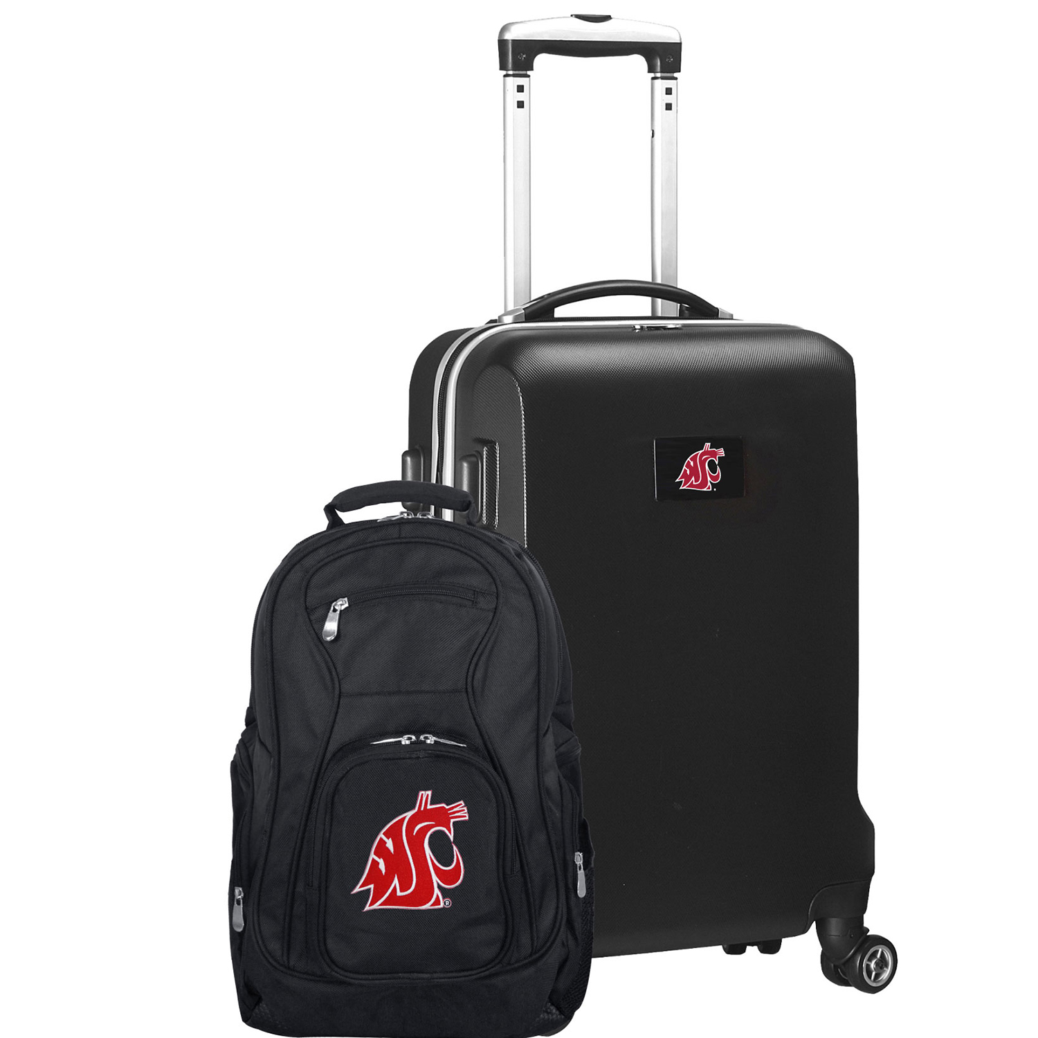Washington State Cougars Deluxe 2-Piece Backpack and Carry-On Set - Black - Image 2