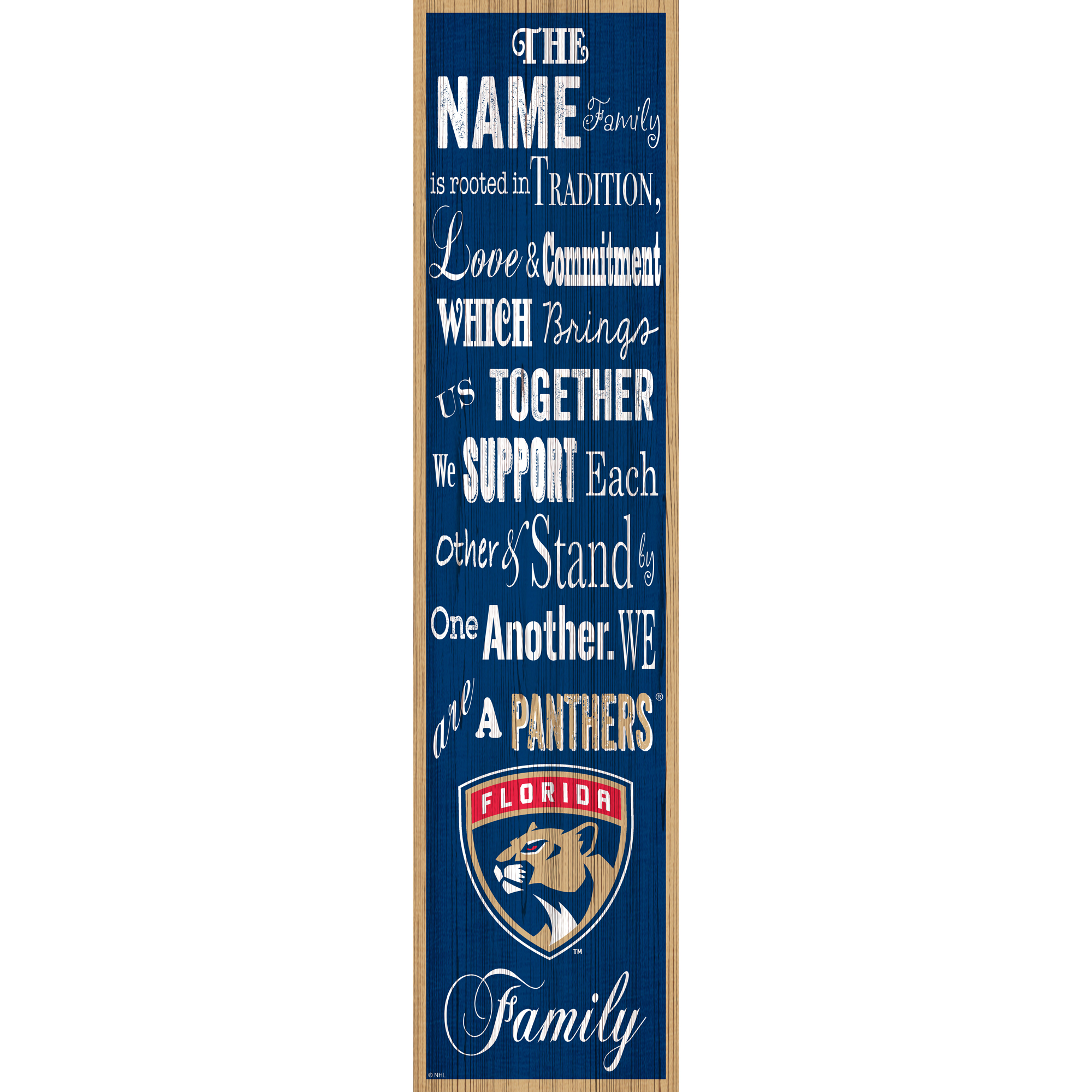 Florida Panthers 6'' x 24'' Personalized Family Banner Sign