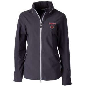 Women's Cutter & Buck Charcoal Louisville Cardinals Vapor Full-Zip Jacket