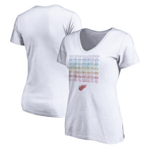 Women's White Detroit Red Wings City Pride V-Neck T-Shirt