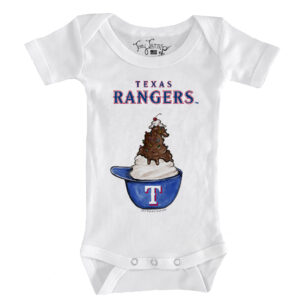 Infant Tiny Turnip White Texas Rangers Sundae Helmet Bodysuit