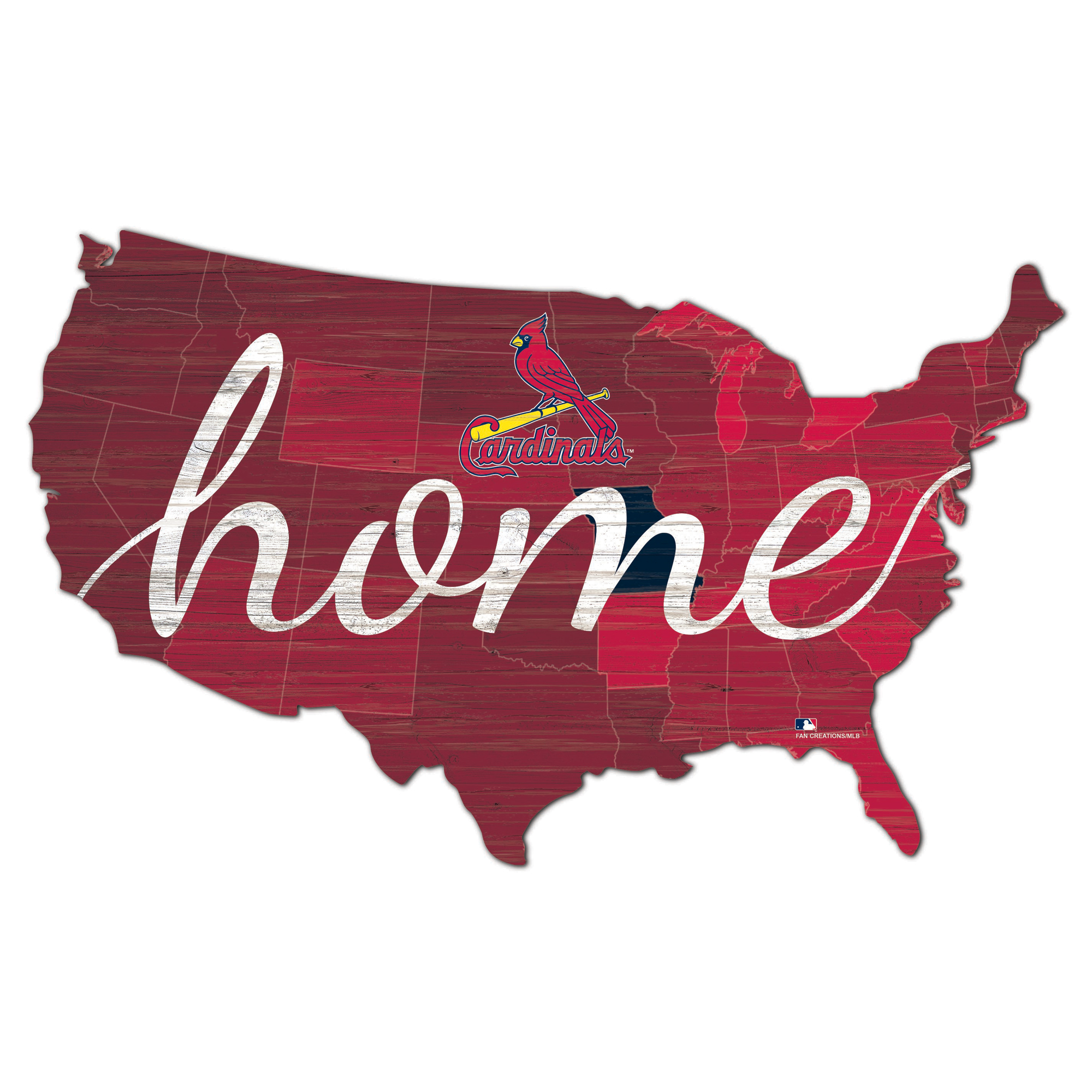 St. Louis Cardinals 18'' x 18'' USA Shape Cutout Sign