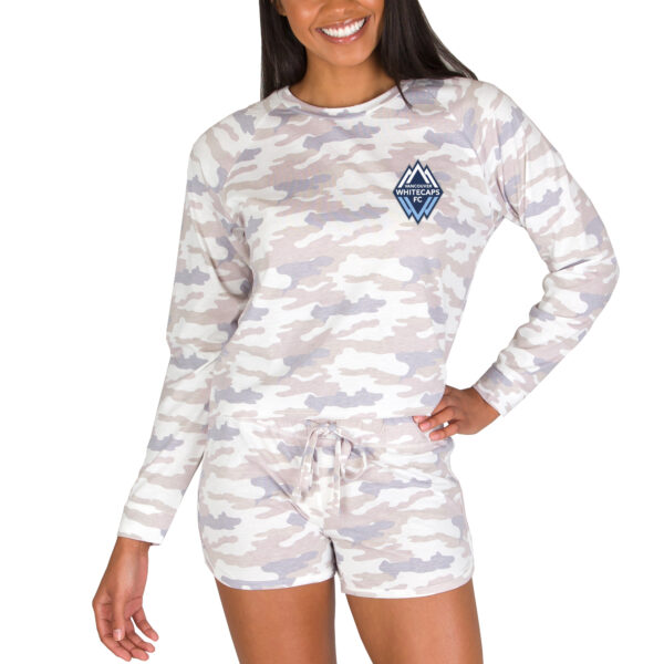 Women's Concepts Sport Camo Vancouver Whitecaps FC Encounter Long Sleeve Top & Shorts Set